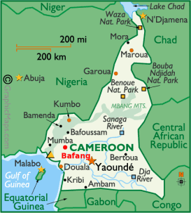 Kaart van Kameroen